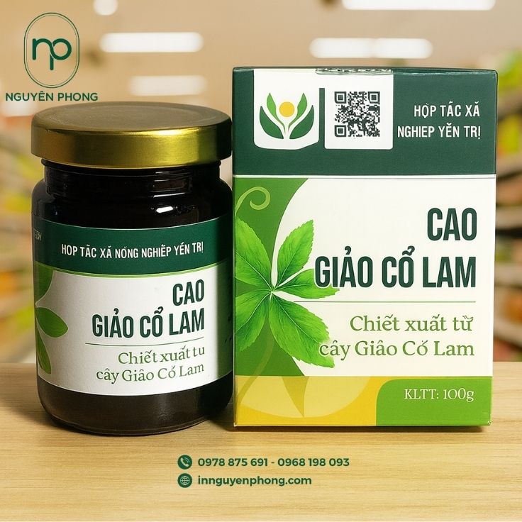 In hộp giấy đựng cao xạ đen in mã QR